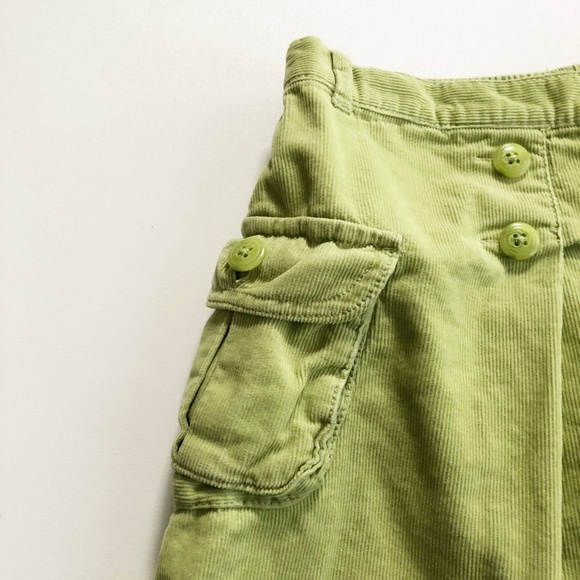 Gymboree Green Corduroy Skirt Cargo Pockets Elastic Waist Size M(7/8) - Picture 2 of 7